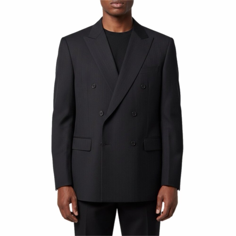 Ferini Jacket Mens 46R Black Gatsby Art Deco Detective Banker Career Executive